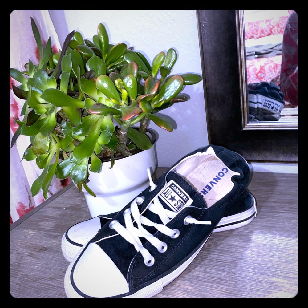 Black converse slip ons